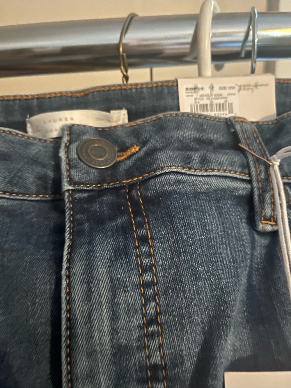 Kohl's Womens Dark Blue Straight Jeans